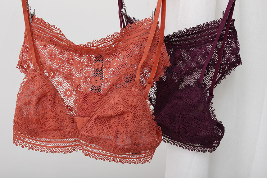 Single-ply Brainowire Lace Underwear Set Wave Ladi