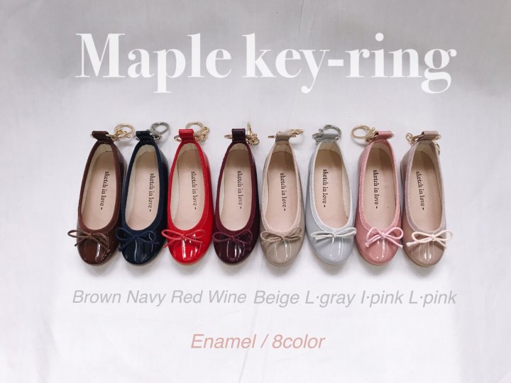 Mini Flat Shoes Key Ring Key Holder Bag Thong Oak 