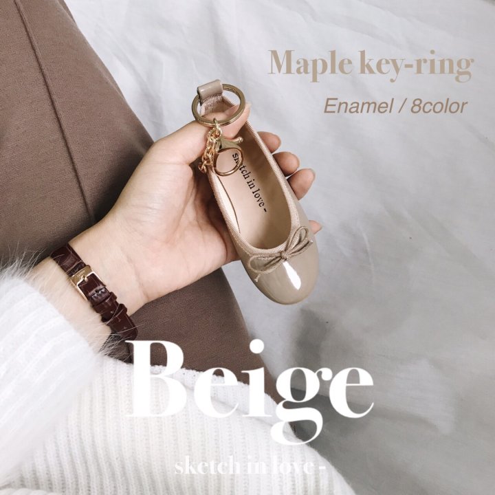 Mini Flat Shoes Key Ring Key Holder Bag Thong Oak 