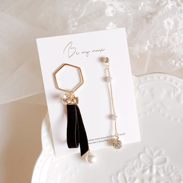 Velvet bootie drop earrings 4 color winter