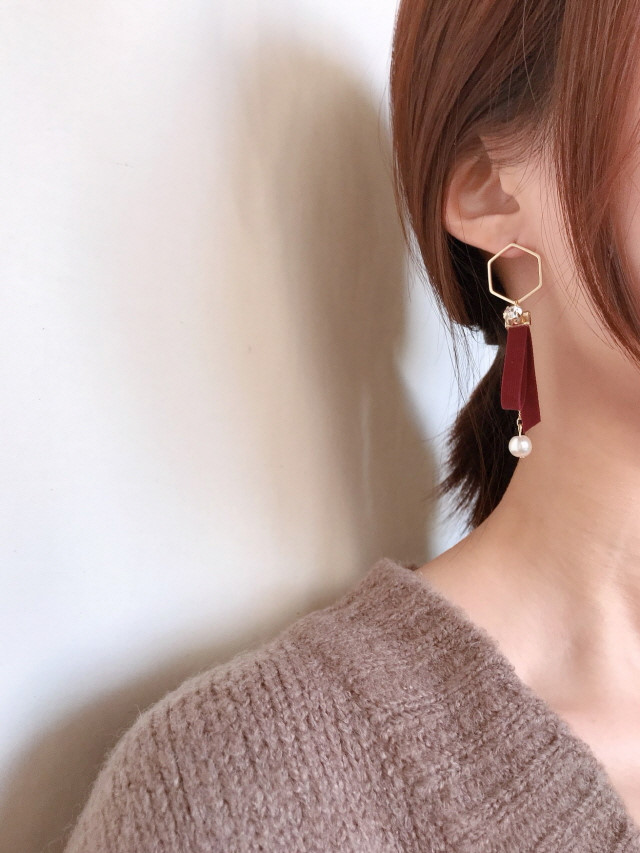Velvet bootie drop earrings 4 color winter