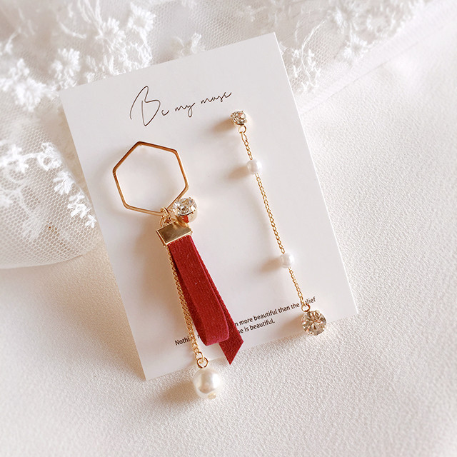 Velvet bootie drop earrings 4 color winter