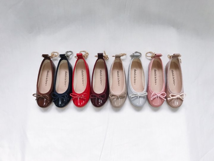 Mini Flat Shoes Key Ring Key Holder Bag Thong Oak 