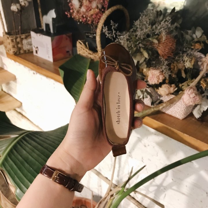 Mini Flat Shoes Key Ring Key Holder Bag Thong Oak 