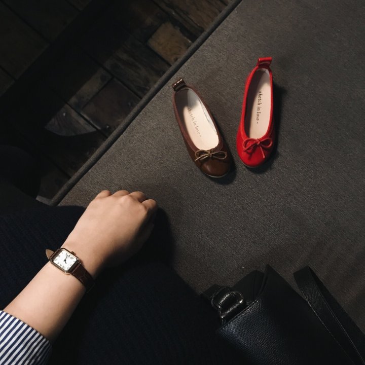 Mini Flat Shoes Key Ring Key Holder Bag Thong Oak 