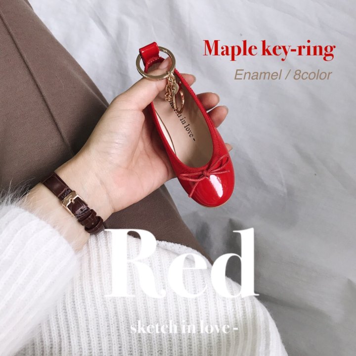 Mini Flat Shoes Key Ring Key Holder Bag Thong Oak 