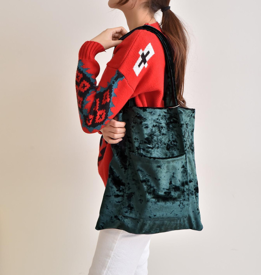 TOTE ECO SHOPPING TRAVEL Shinee Velvet Eco Bag 4CO