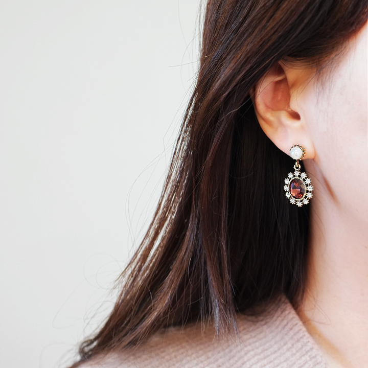 Glam Jewel Bold Drop Earrings Antique Winter Party