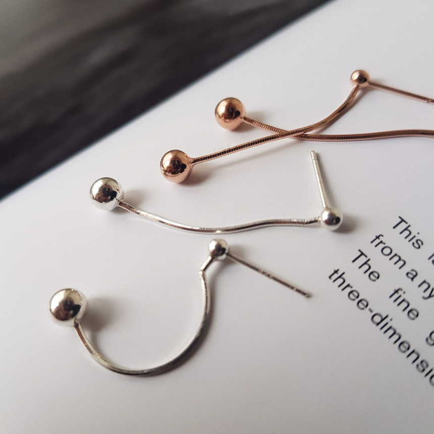 all silver Dosson Basic Ball Drop Earring