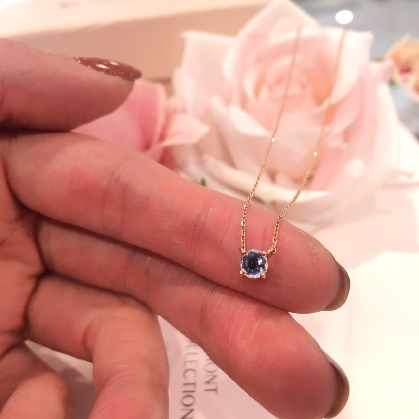 Rose Mont 14K Blue Sapphire Necklace RS0218