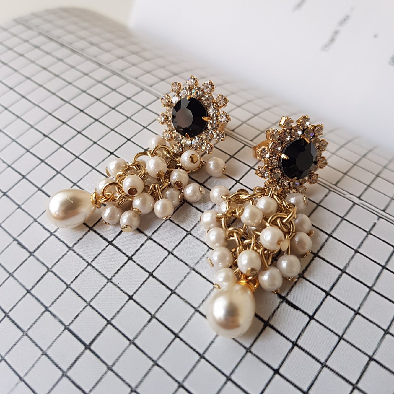 Shatin Swarovski Pearl Drop Earrings Customer Coor