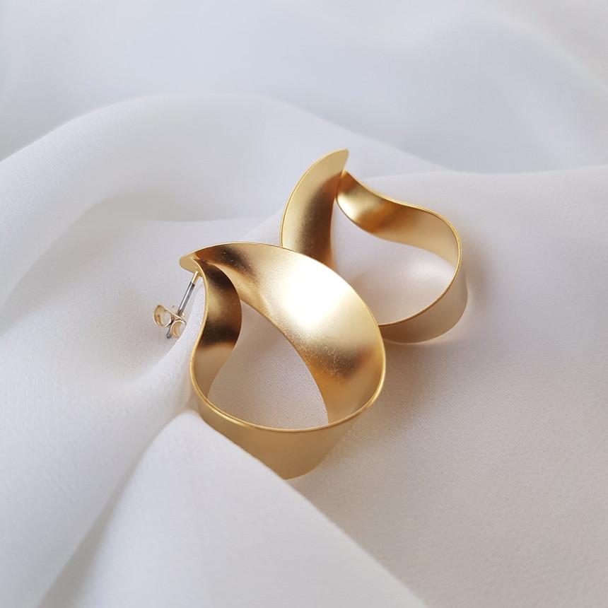 Modern Gold Silver Water Drop Shaped Earrings Fren