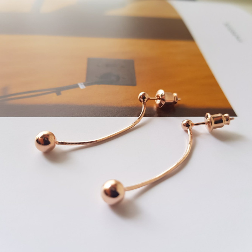 all silver Dosson Basic Ball Drop Earring