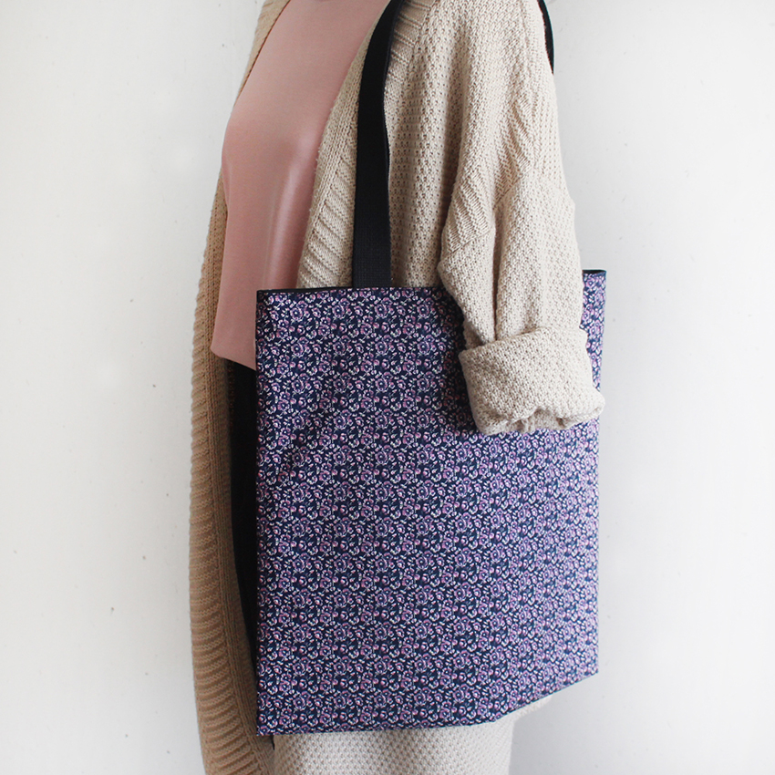 TOTE ECO SHOPPING TRAVEL Purple floral daily Eco B