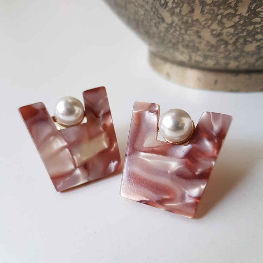 Honey pearl Hommage hoop earrings 4color Unusual a