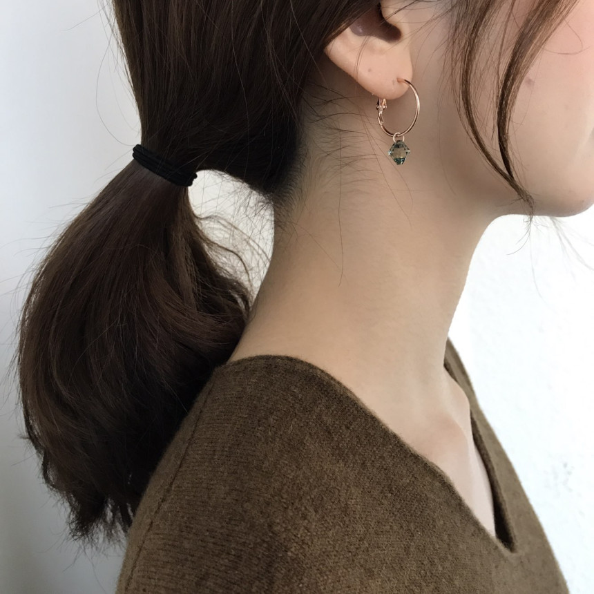 Rosly swallow drop ring earrings 2color date look 