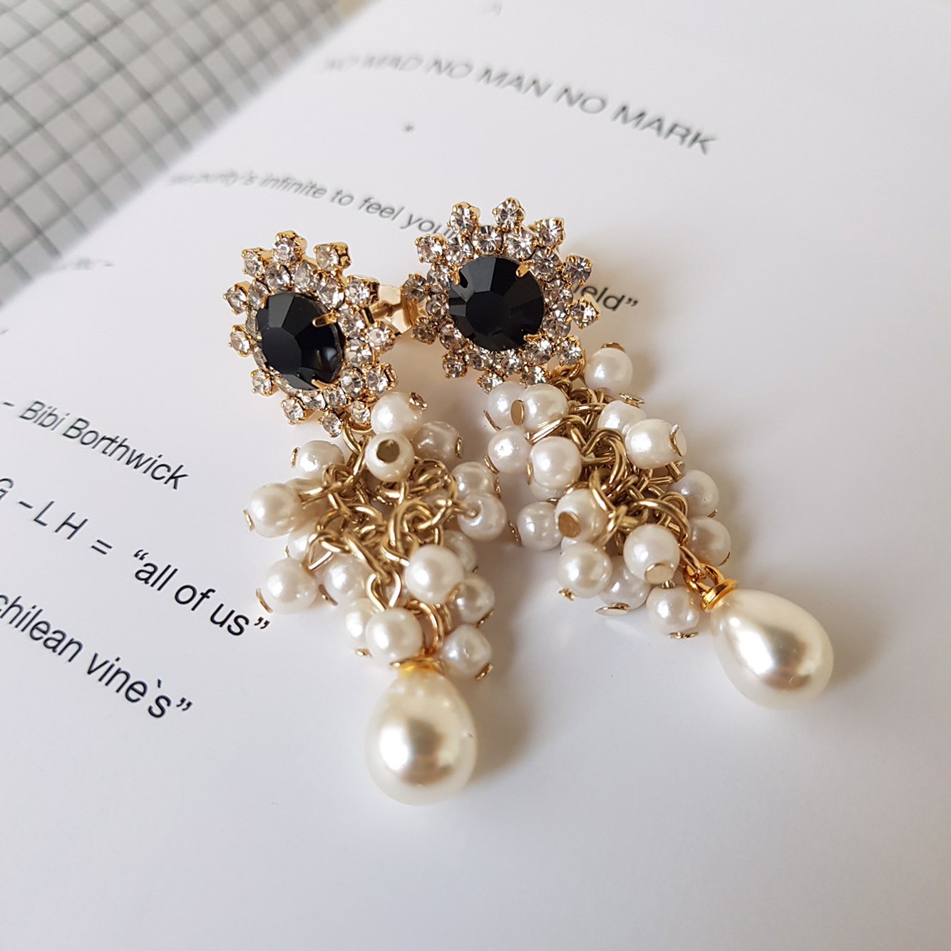 Shatin Swarovski Pearl Drop Earrings Customer Coor