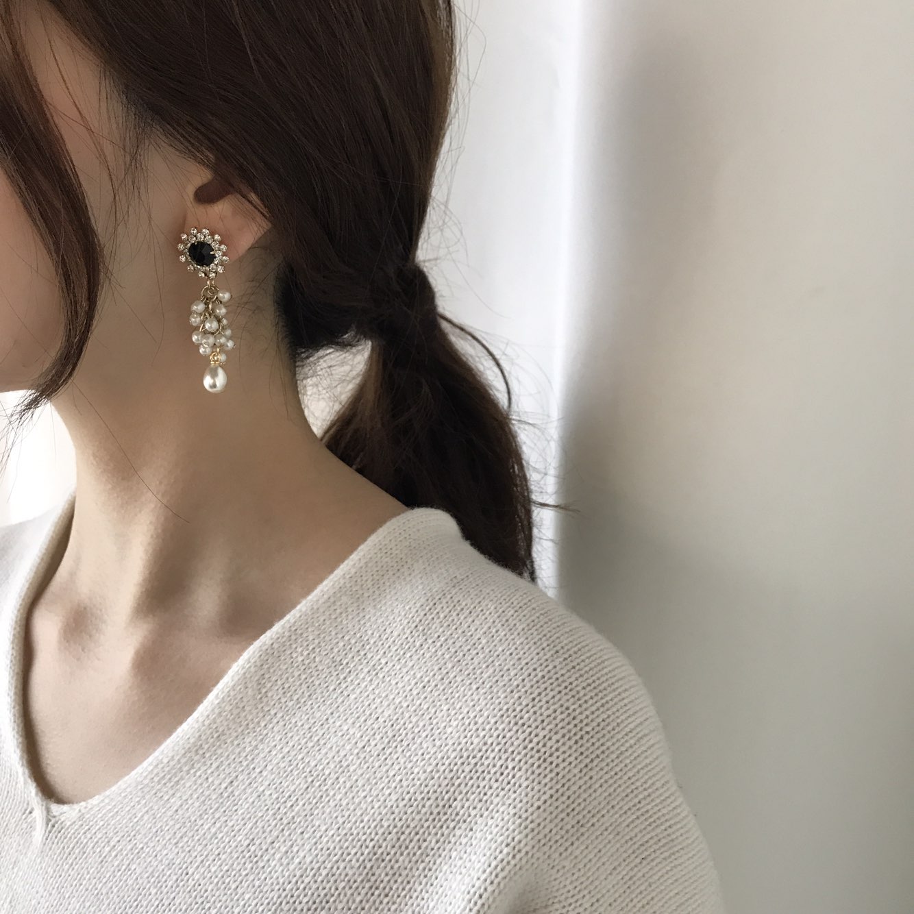 Shatin Swarovski Pearl Drop Earrings Customer Coor