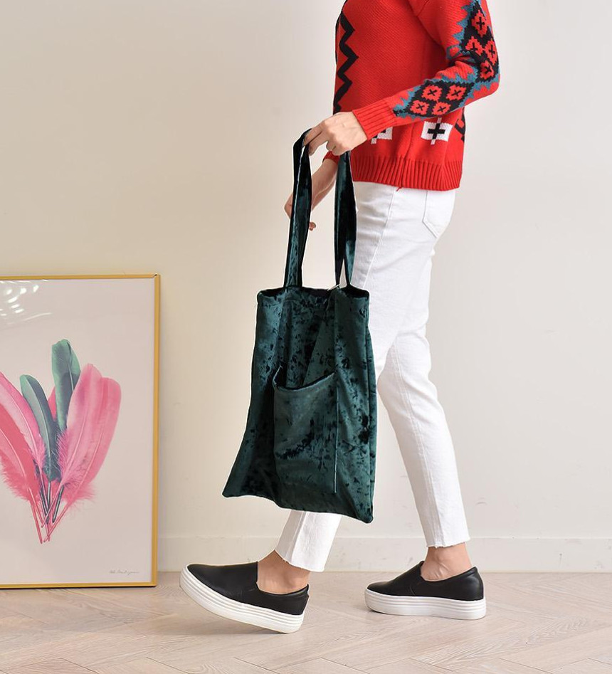 TOTE ECO SHOPPING TRAVEL Shinee Velvet Eco Bag 4CO