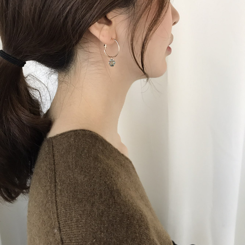 Rosly swallow drop ring earrings 2color date look 