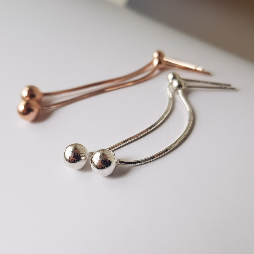 all silver Dosson Basic Ball Drop Earring