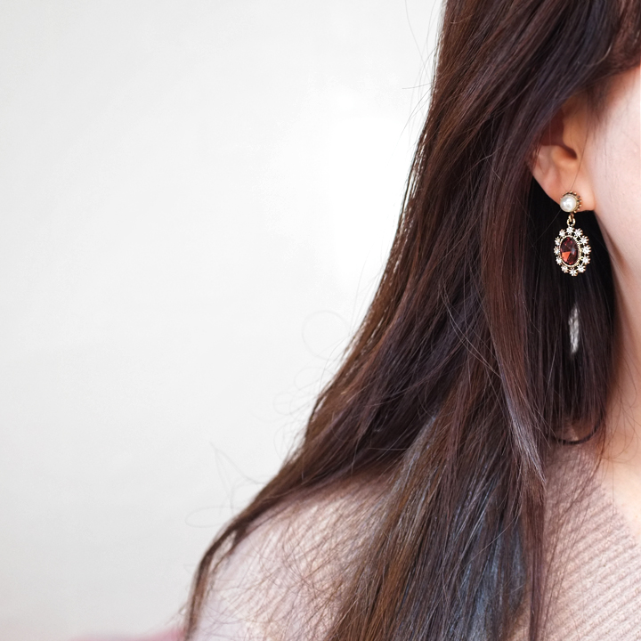 Glam Jewel Bold Drop Earrings Antique Winter Party