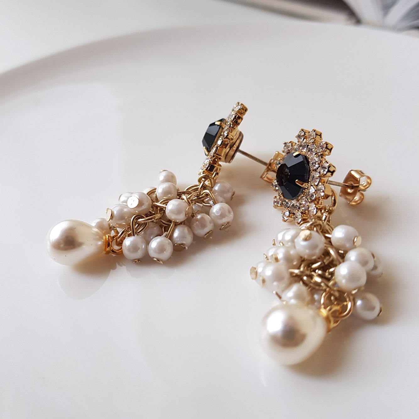 Shatin Swarovski Pearl Drop Earrings Customer Coor