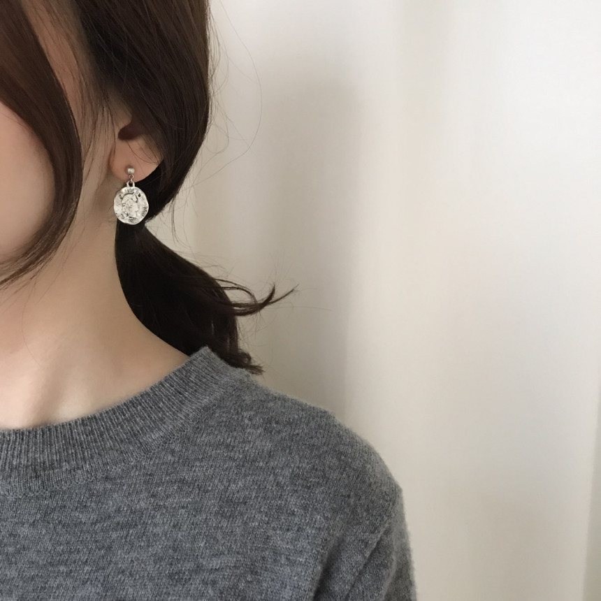 Vintage coin antique drop earrings 2color minimali