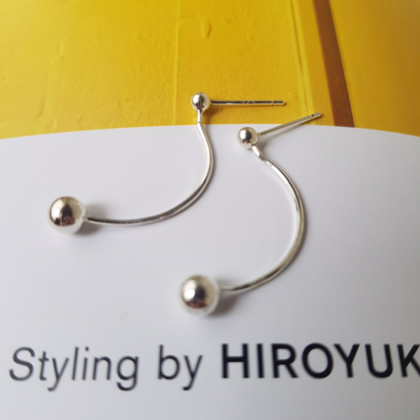 all silver Dosson Basic Ball Drop Earring