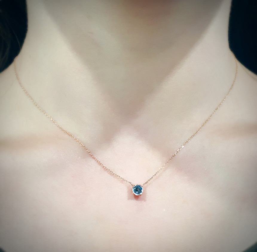 Rose Mont 14K Blue Sapphire Necklace RS0218