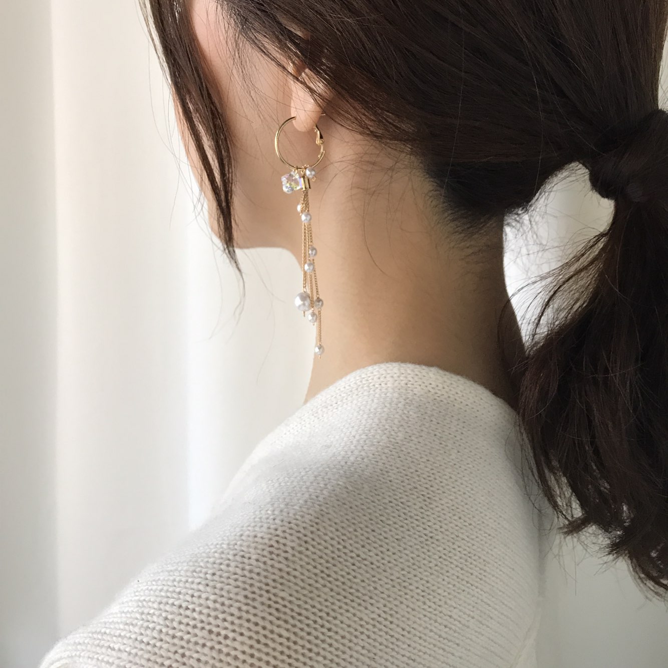 ElloSwal Pearl Drop Earrings Wedding Fashion Cheun