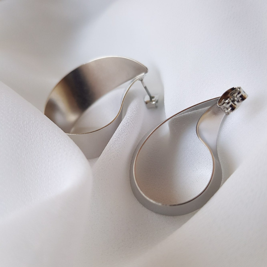 Modern Gold Silver Water Drop Shaped Earrings Fren