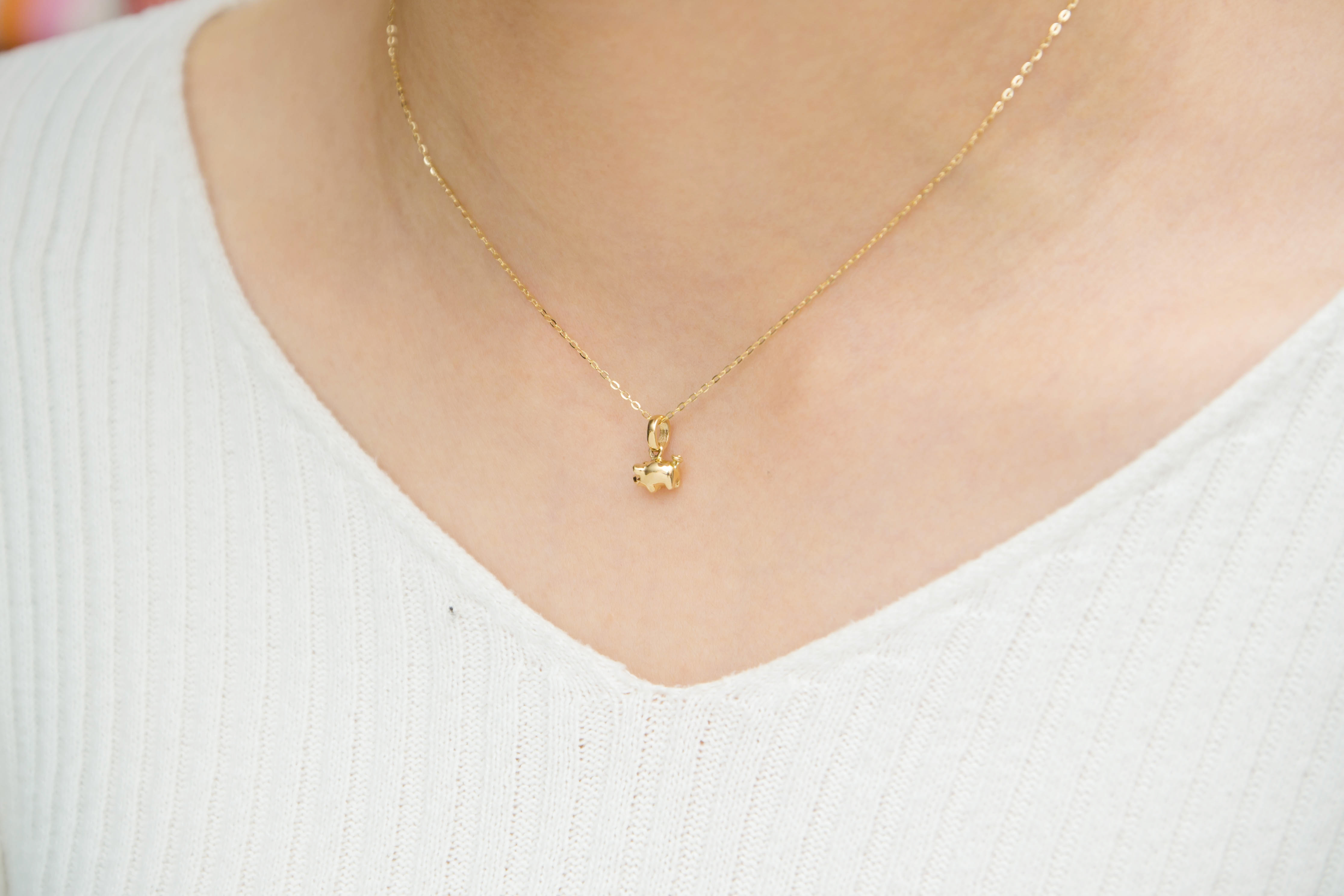 Soft pork necklace 14k gift 14k pendant Significan