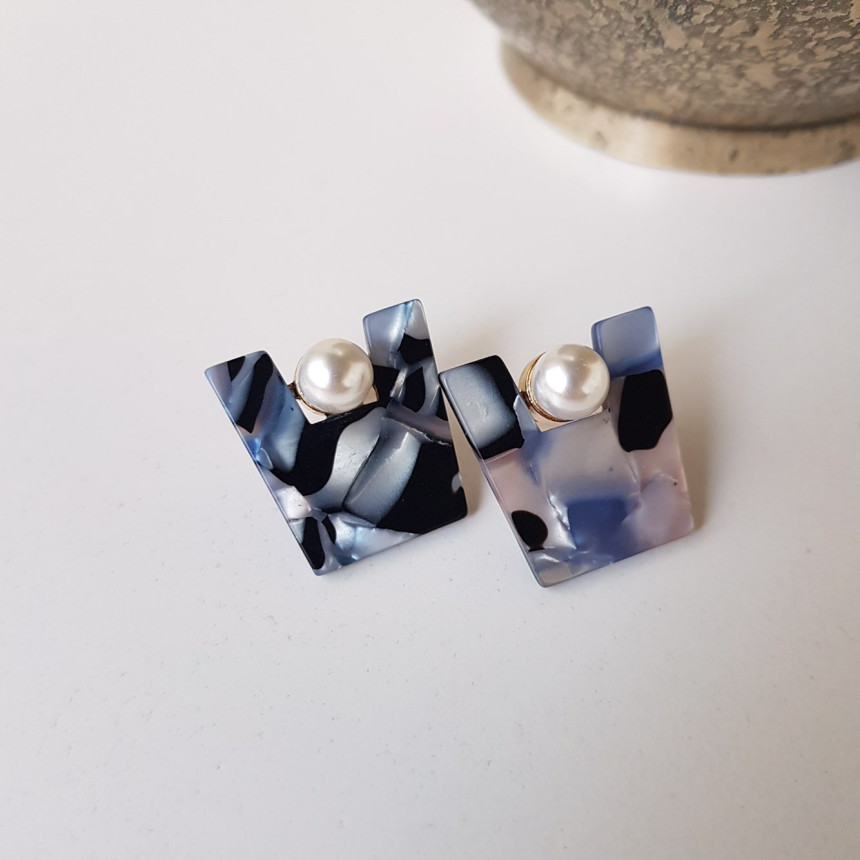 Honey pearl Hommage hoop earrings 4color Unusual a