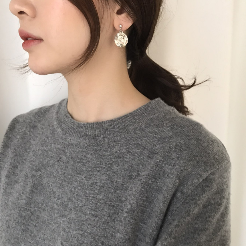 Vintage coin antique drop earrings 2color minimali