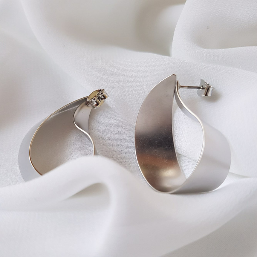 Modern Gold Silver Water Drop Shaped Earrings Fren