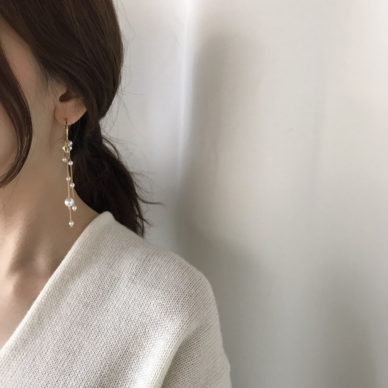 ElloSwal Pearl Drop Earrings Wedding Fashion Cheun