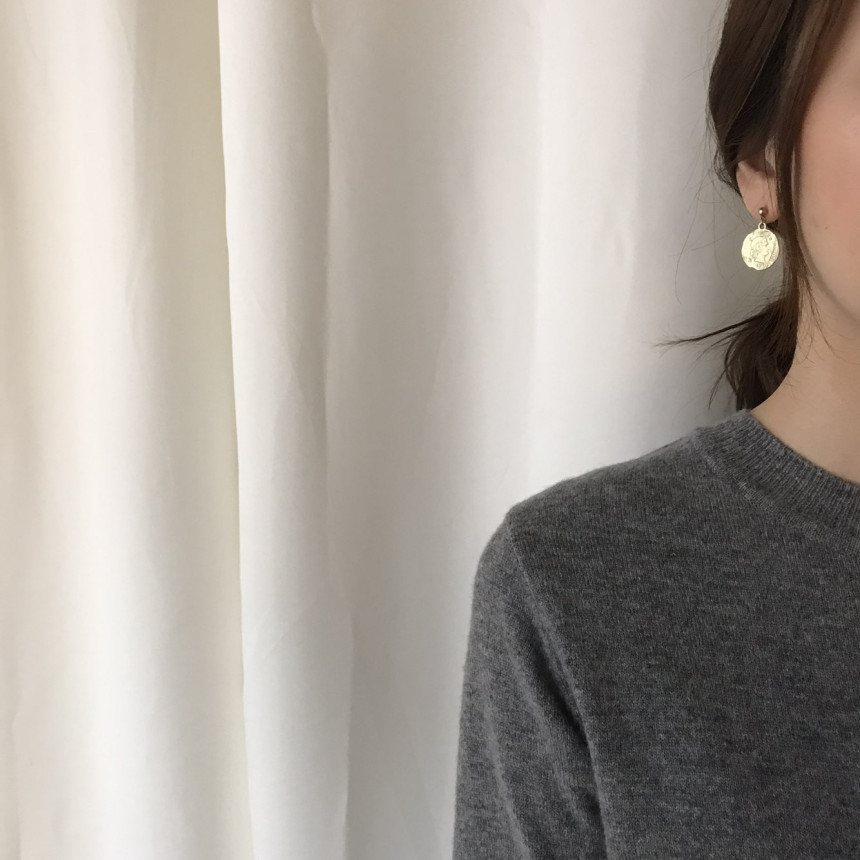 Vintage coin antique drop earrings 2color minimali
