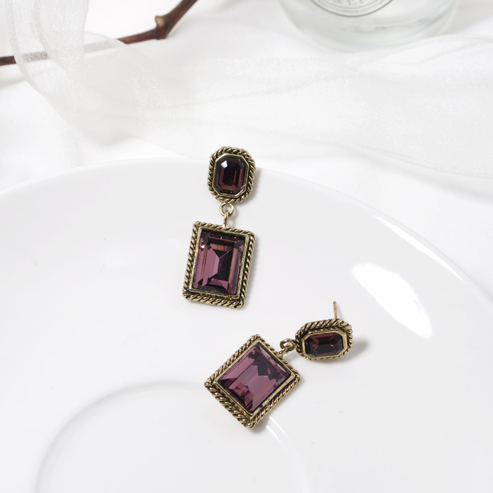 Glam Jewel Bold Drop Earrings Antique Winter Party