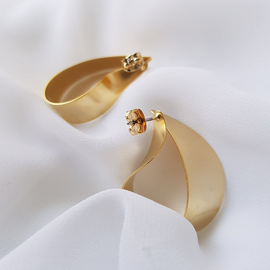 Modern Gold Silver Water Drop Shaped Earrings Fren