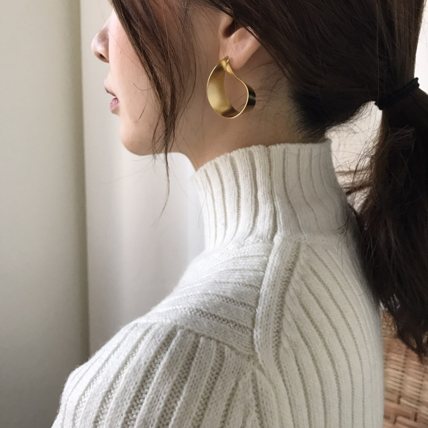 Modern Gold Silver Water Drop Shaped Earrings Fren