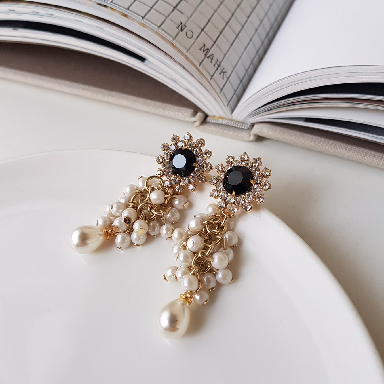 Shatin Swarovski Pearl Drop Earrings Customer Coor