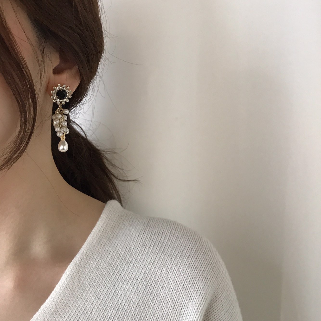 Shatin Swarovski Pearl Drop Earrings Customer Coor