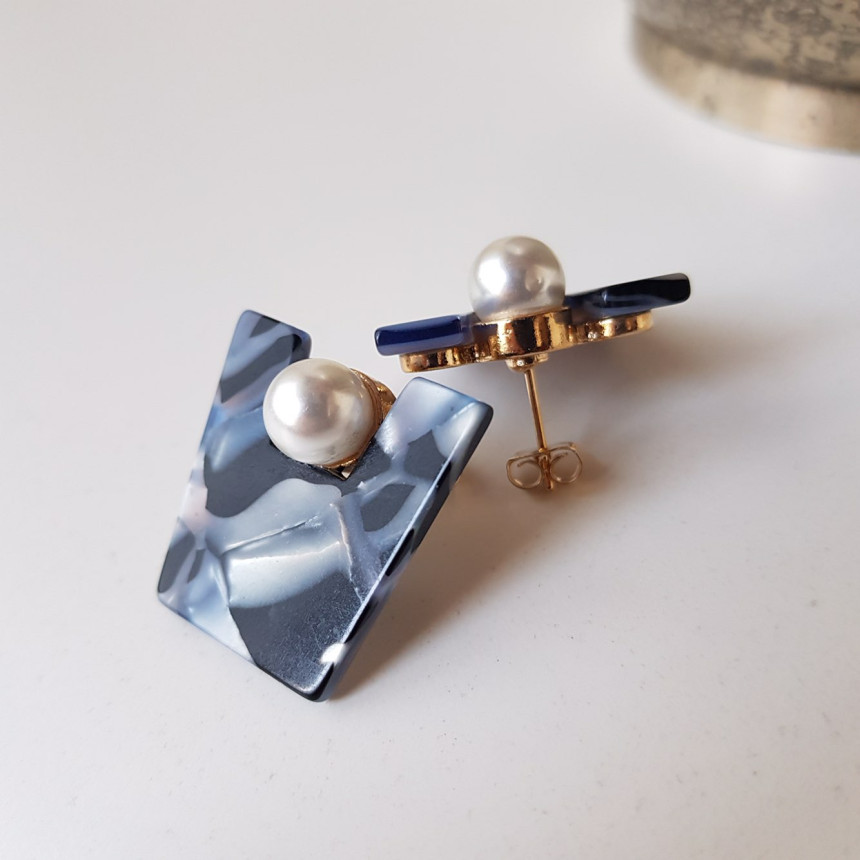 Honey pearl Hommage hoop earrings 4color Unusual a