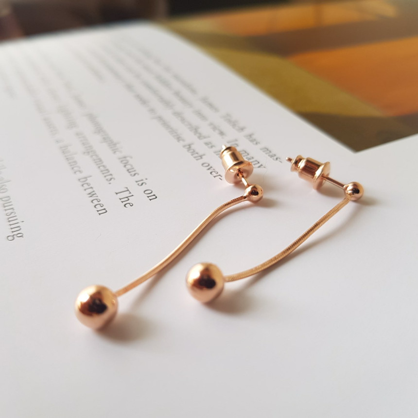 all silver Dosson Basic Ball Drop Earring