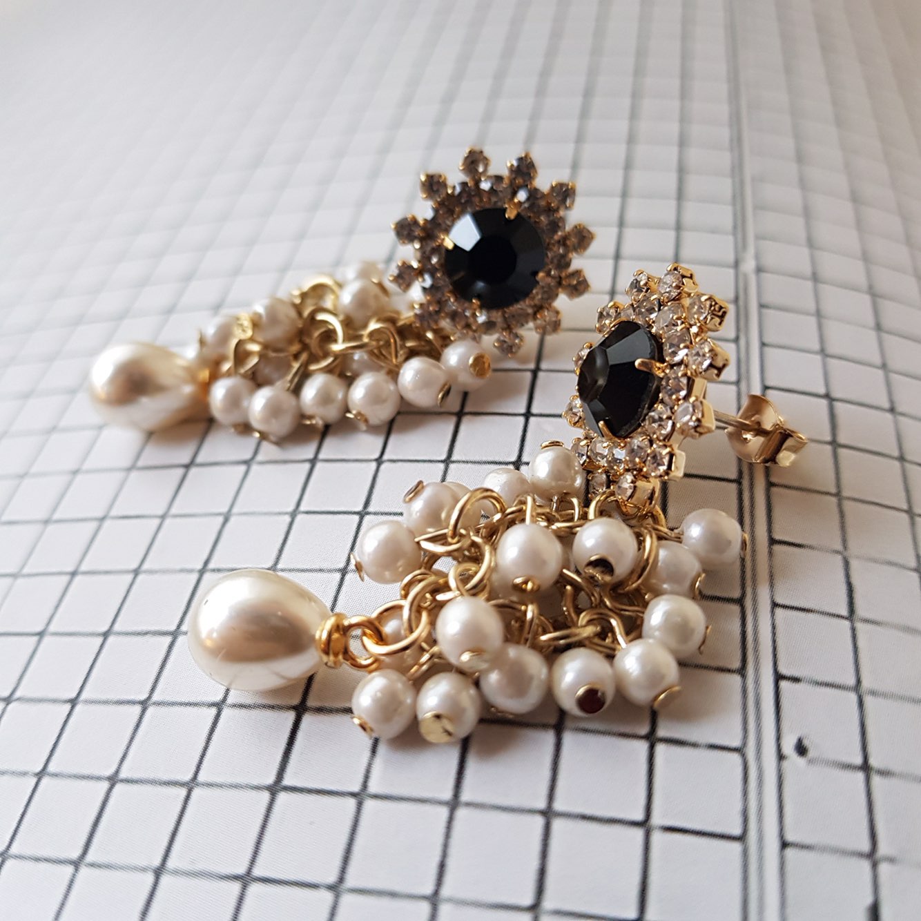 Shatin Swarovski Pearl Drop Earrings Customer Coor