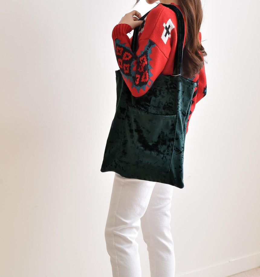 TOTE ECO SHOPPING TRAVEL Shinee Velvet Eco Bag 4CO
