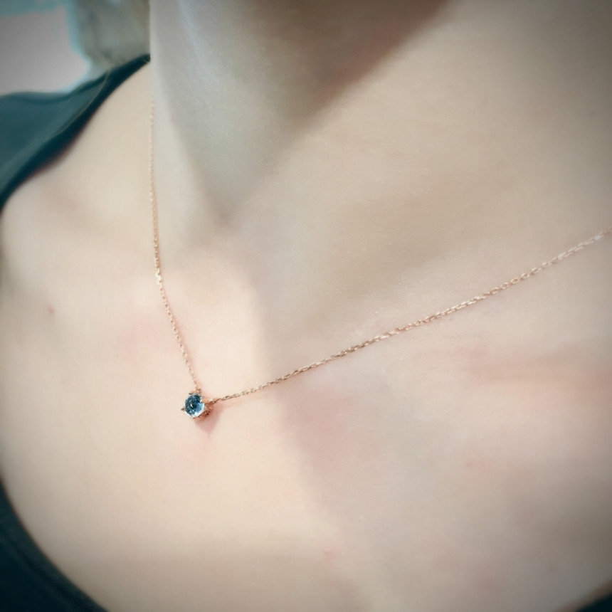 Rose Mont 14K Blue Sapphire Necklace RS0218