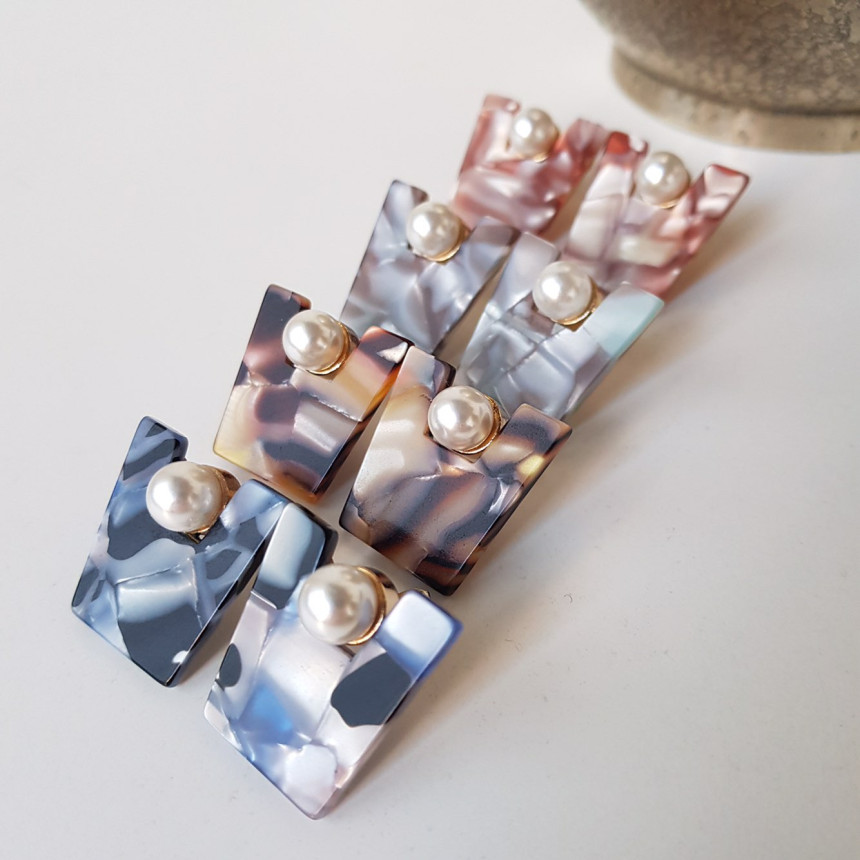 Honey pearl Hommage hoop earrings 4color Unusual a