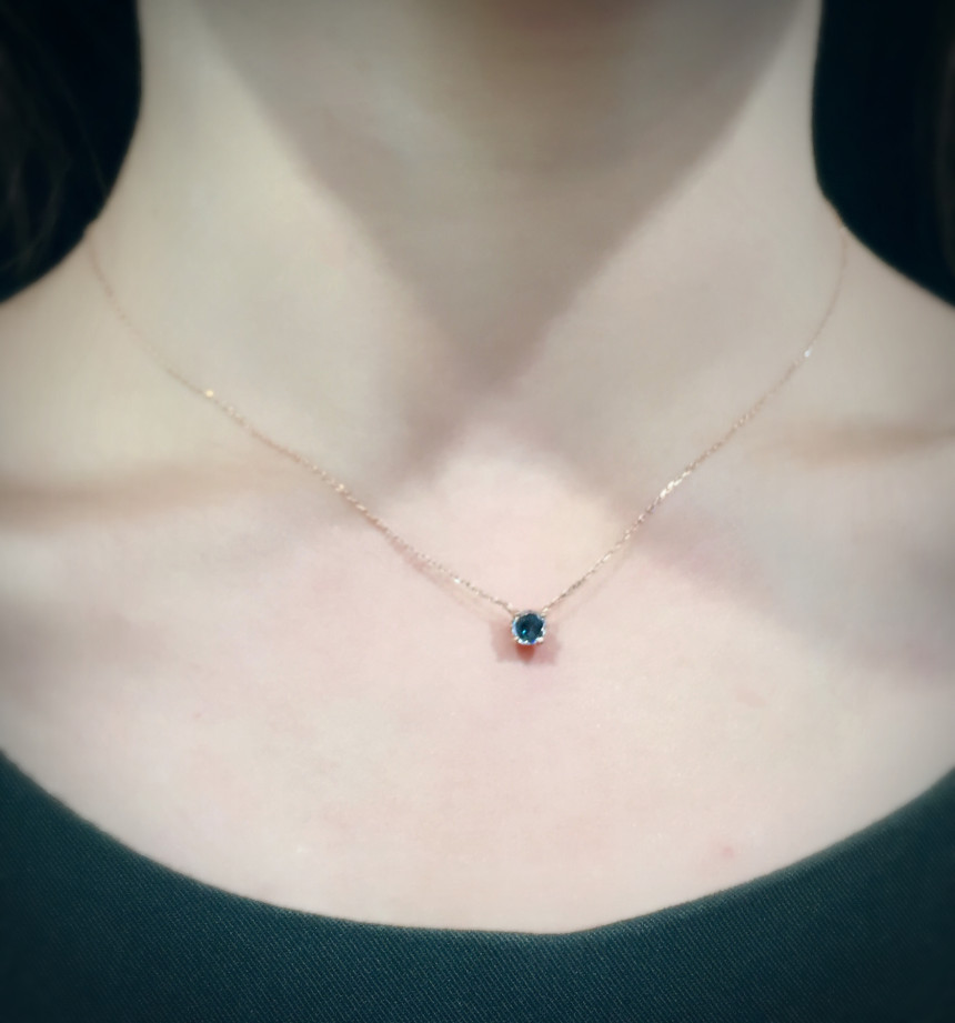 Rose Mont 14K Blue Sapphire Necklace RS0218
